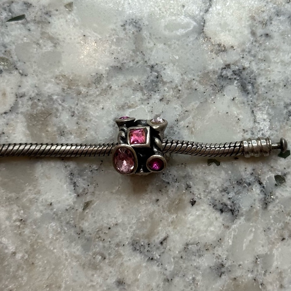 Pink rhinestone Chamilia bead
